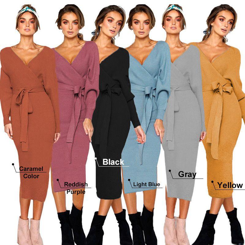 🍂Fall Specials🍂Elegant V-Neck Knitted Dress