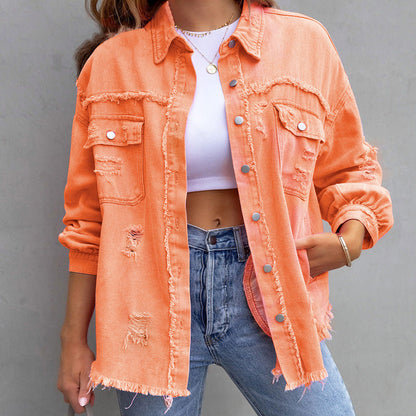 🍂Early Fall Specials 58% OFF💕Relaxed Fit Denim Style Jacket