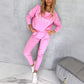Printed Round Neck Top & Pants with Practical Pockets 2-piece Set