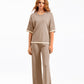 Round Neck Short-sleeved Top Pants Splicing Two-piece Suit
