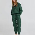 Long Sleeve Half Zip Sweatsuits Set