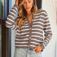 Women’s Trendy Striped Cardigan Sweater with Pockets