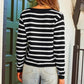 Women’s Trendy Striped Cardigan Sweater with Pockets