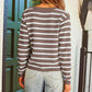 Women’s Trendy Striped Cardigan Sweater with Pockets