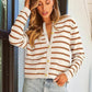 Women’s Trendy Striped Cardigan Sweater with Pockets