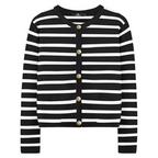 Women’s Trendy Striped Cardigan Sweater with Pockets