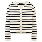 Women’s Trendy Striped Cardigan Sweater with Pockets