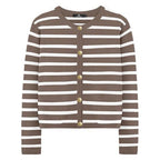 Women’s Trendy Striped Cardigan Sweater with Pockets