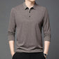 Men’s Elegant Casual 3-button Lapel Collar Long-sleeve T-shirt