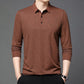 Men’s Elegant Casual 3-button Lapel Collar Long-sleeve T-shirt