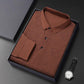 Men’s Elegant Casual 3-button Lapel Collar Long-sleeve T-shirt