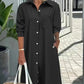 Women’s Trendy Solid Color Long Sleeve Shirt Dress