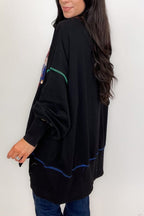 🎅Early Xmas Sales🎅 Christmas sequin print crew neck long sleeve sweatshirt