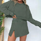 Women’s Washed Hooded Cropped Sweatshirt and Short Skirt 2-piece Set