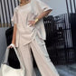 ✨New Arrival✨【🔥2-piece set】💖Women's Round Neck T-Shirt and Trousers Two-Piece Suit