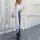 Women’s Elegant Knitted Cardigan Shawl with Tassel Hemline