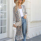 Women’s Elegant Knitted Cardigan Shawl with Tassel Hemline