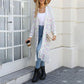 Women’s Elegant Knitted Cardigan Shawl with Tassel Hemline