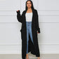 Women's Cable Knit Long Cardigan with Pockets