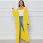 Women's Cable Knit Long Cardigan with Pockets