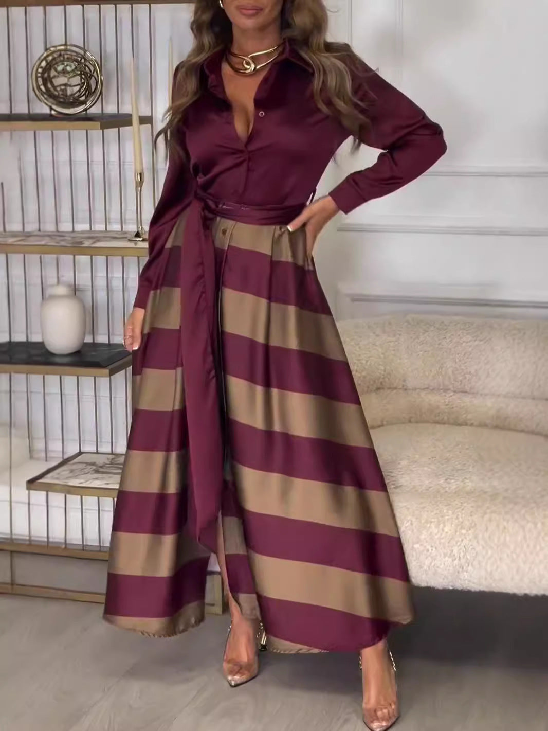 Elegant Printed Strap Dress