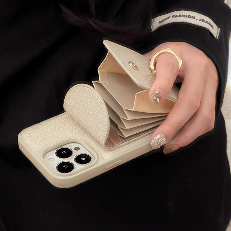 Phone Case with Card Holder & Ring Stand for iPhone