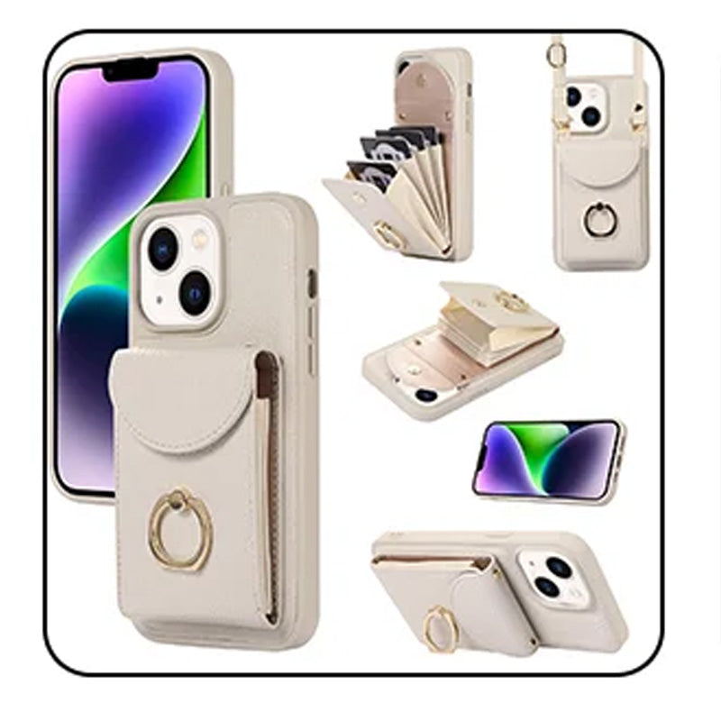 Phone Case with Card Holder & Ring Stand for iPhone