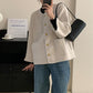 Simple Temperament Metal Button Short Coat for women
