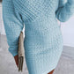 Women's V-Neck Long Sleeves Knitted Dress
