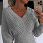 Women's V-Neck Long Sleeves Knitted Dress