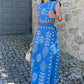 Women's Print Top ＆ Long Skirt 2-Piece Set