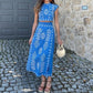 Women's Print Top ＆ Long Skirt 2-Piece Set