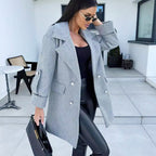 🍂Fall Specials🍂Women's Solid Color Double Breasted Coat