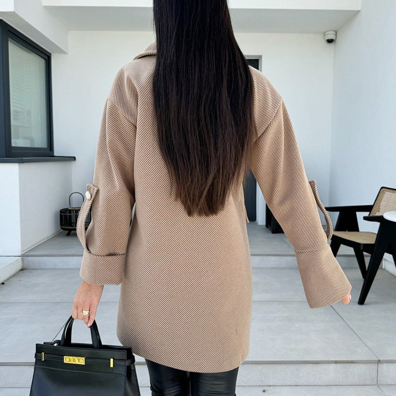 🍂Fall Specials🍂Women's Solid Color Double Breasted Coat