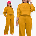 🍂Fall Specials🍂Women’s Comfortable Solid Color Casual Sports 2-piece Set
