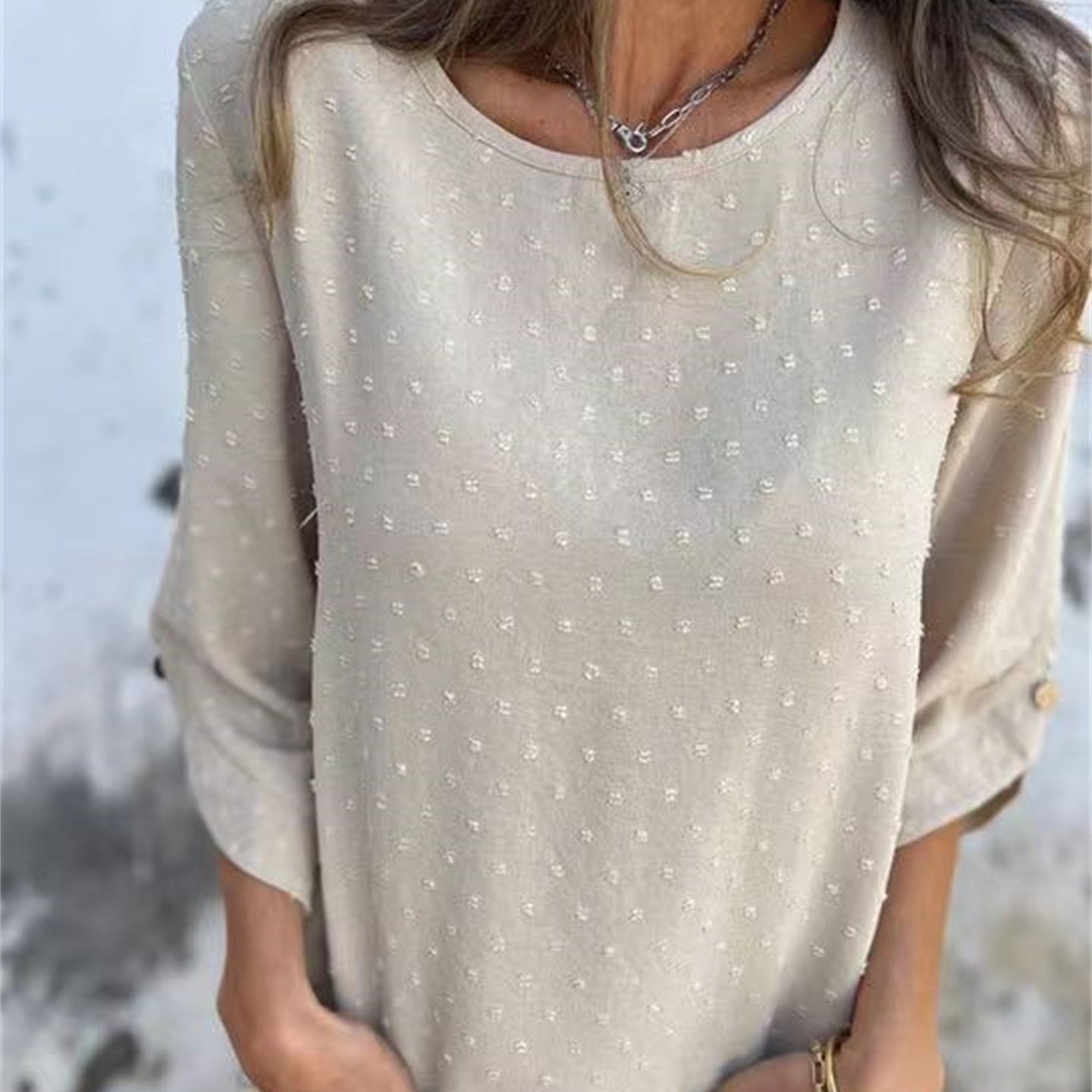 Seasonal Specials Women's Casual Round Neck Jacquard Top