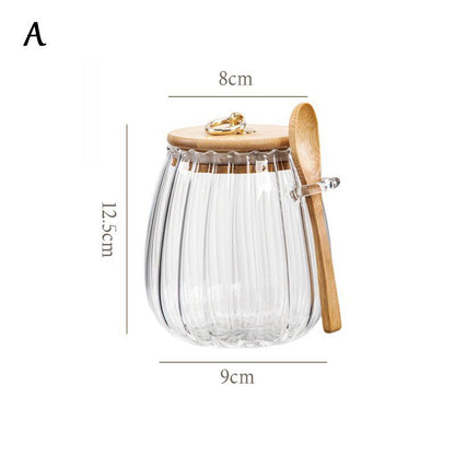 Multipurpose Clear Sealed Glass Jar with Spoon