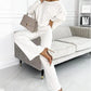 🍁New for autumn✨Women's Solid Color Drop Shoulder Pullover and Loose Pants Set