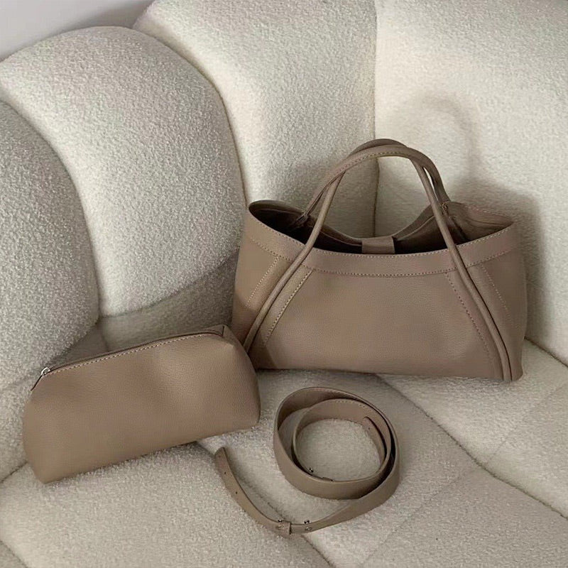 Super Large Capacity 👜 Women's PU Leather Tote Bag with Matching Purse