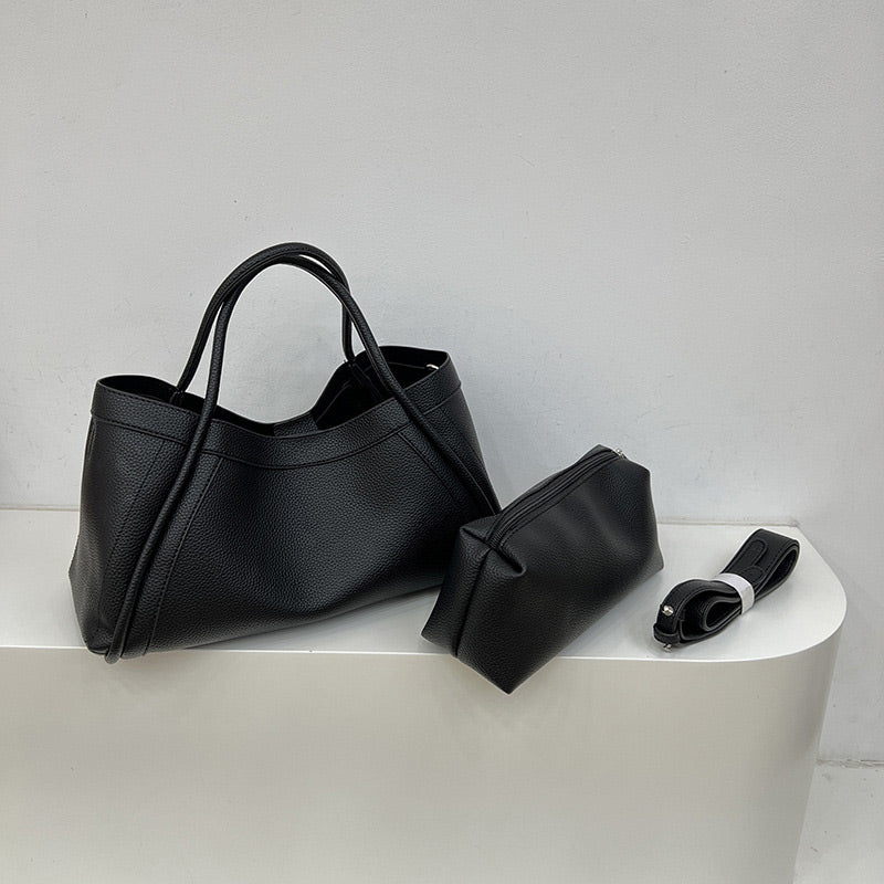 Super Large Capacity 👜 Women's PU Leather Tote Bag with Matching Purse