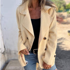 New for autumn✨Women's Faux Tweed Casual Lapel Long Sleeve Coat
