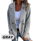 New for autumn✨Women's Faux Tweed Casual Lapel Long Sleeve Coat