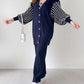 Balloon Sleeve Striped Knitwear Cardigan & Pants Two-piece Set✈️ free shipping