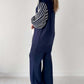 Balloon Sleeve Striped Knitwear Cardigan & Pants Two-piece Set✈️ free shipping