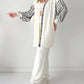 Balloon Sleeve Striped Knitwear Cardigan & Pants Two-piece Set✈️ free shipping