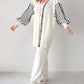 Balloon Sleeve Striped Knitwear Cardigan & Pants Two-piece Set✈️ free shipping