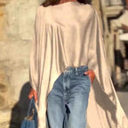 🍂Fall Specials🍂Loose-Fitting Long Sleeve Top with Irregular Hem