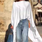 🍂Fall Specials🍂Loose-Fitting Long Sleeve Top with Irregular Hem