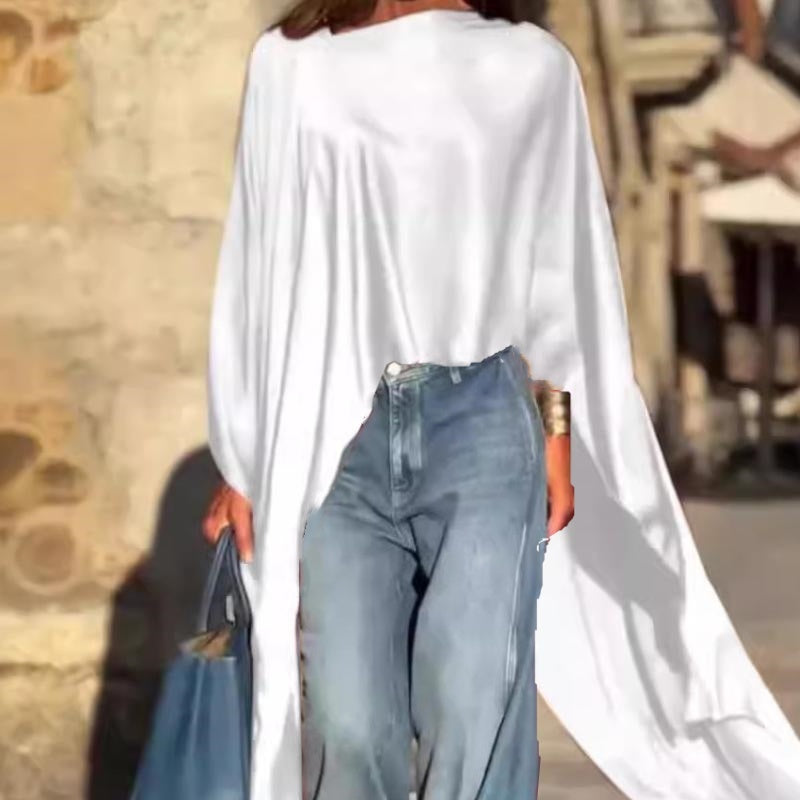 🍂Fall Specials🍂Loose-Fitting Long Sleeve Top with Irregular Hem