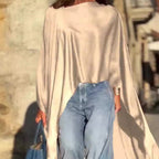 🍂Fall Specials🍂Loose-Fitting Long Sleeve Top with Irregular Hem